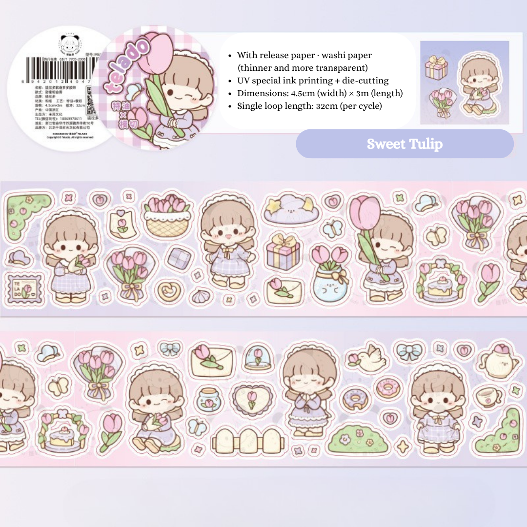 TiraDuo Soft Momo Washi Tape – Die-Cut Edition