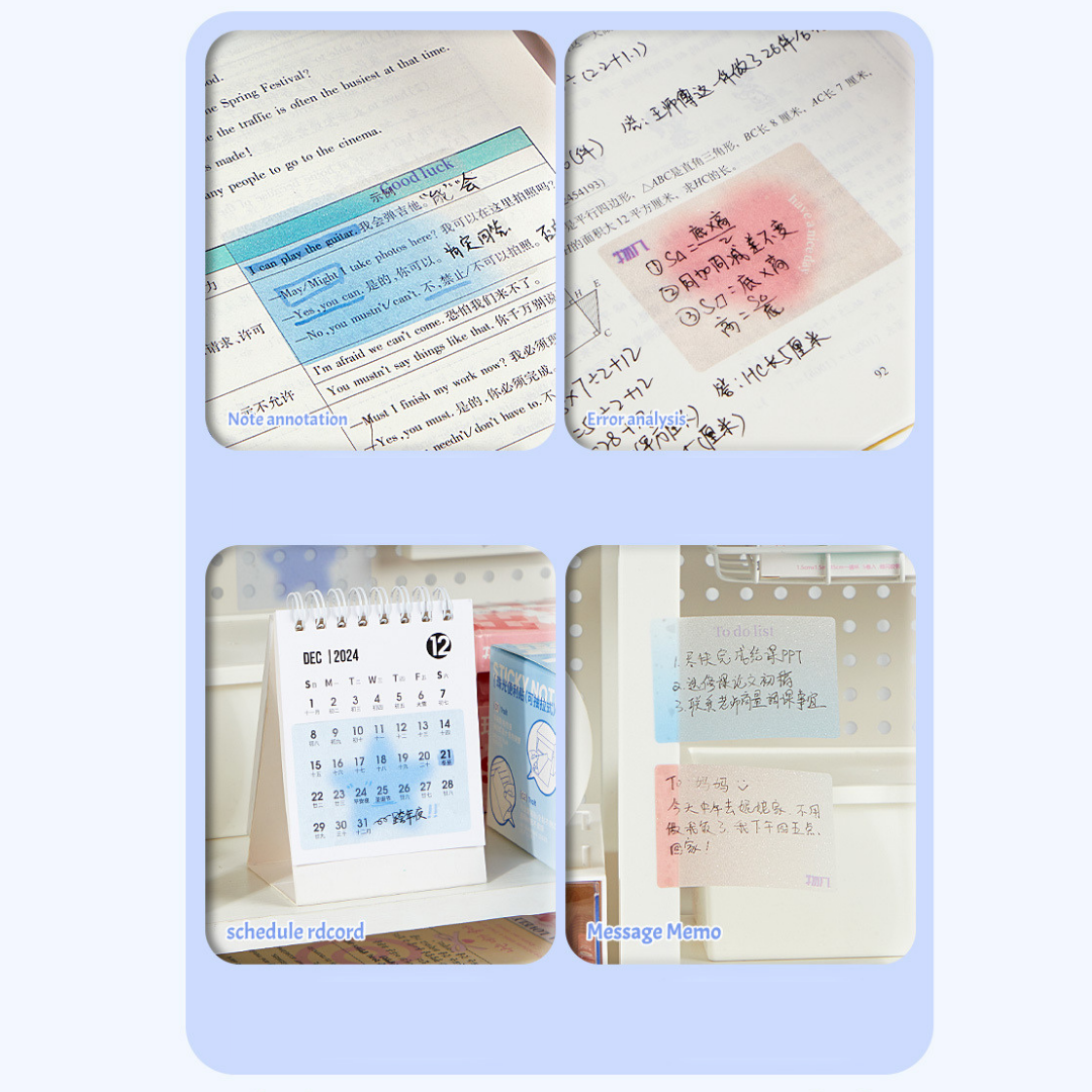 Gradient Pearl Blush Transparent Sticky Notes - SOLD OUT