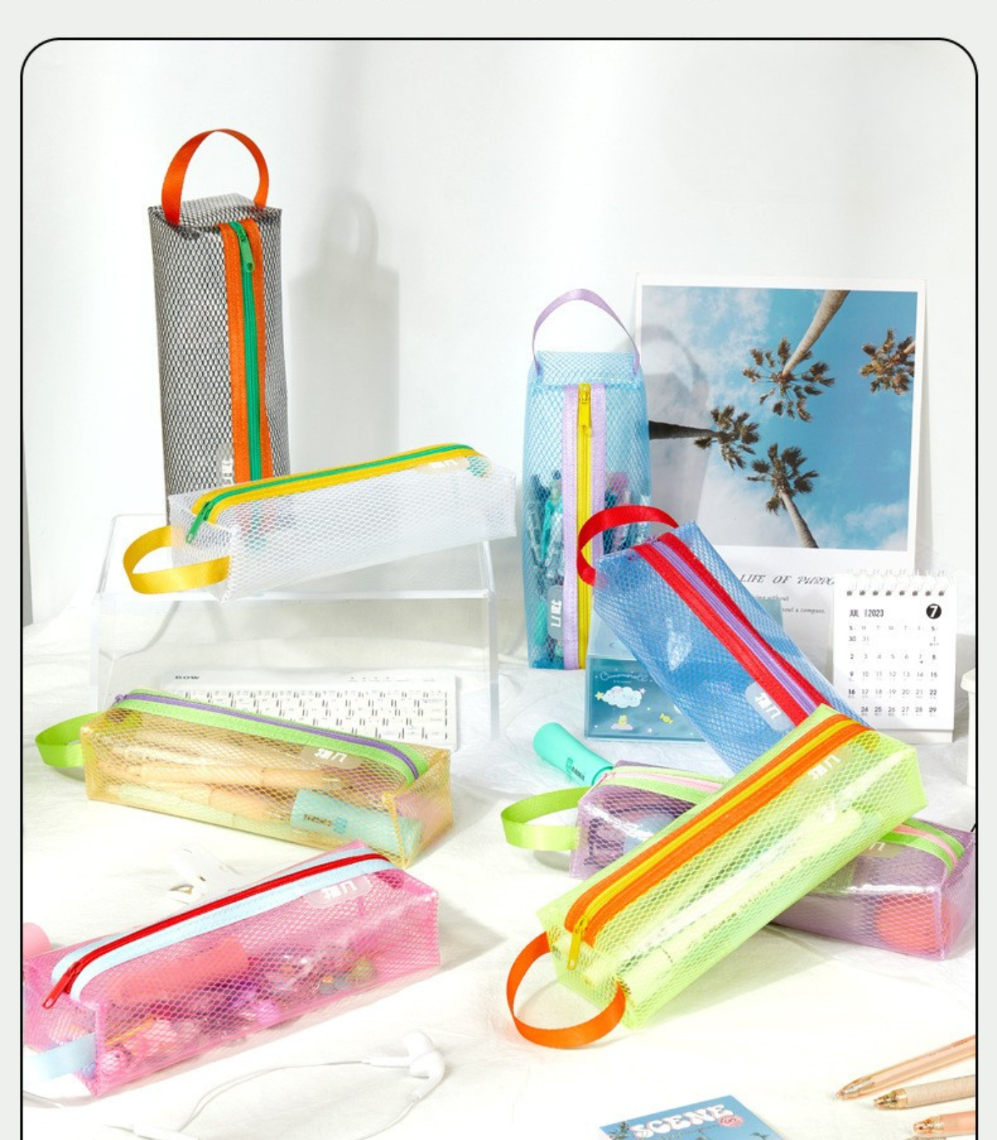 Trapezoid & Rectangular Pencil Pouches/Multifunctional Storage Bag