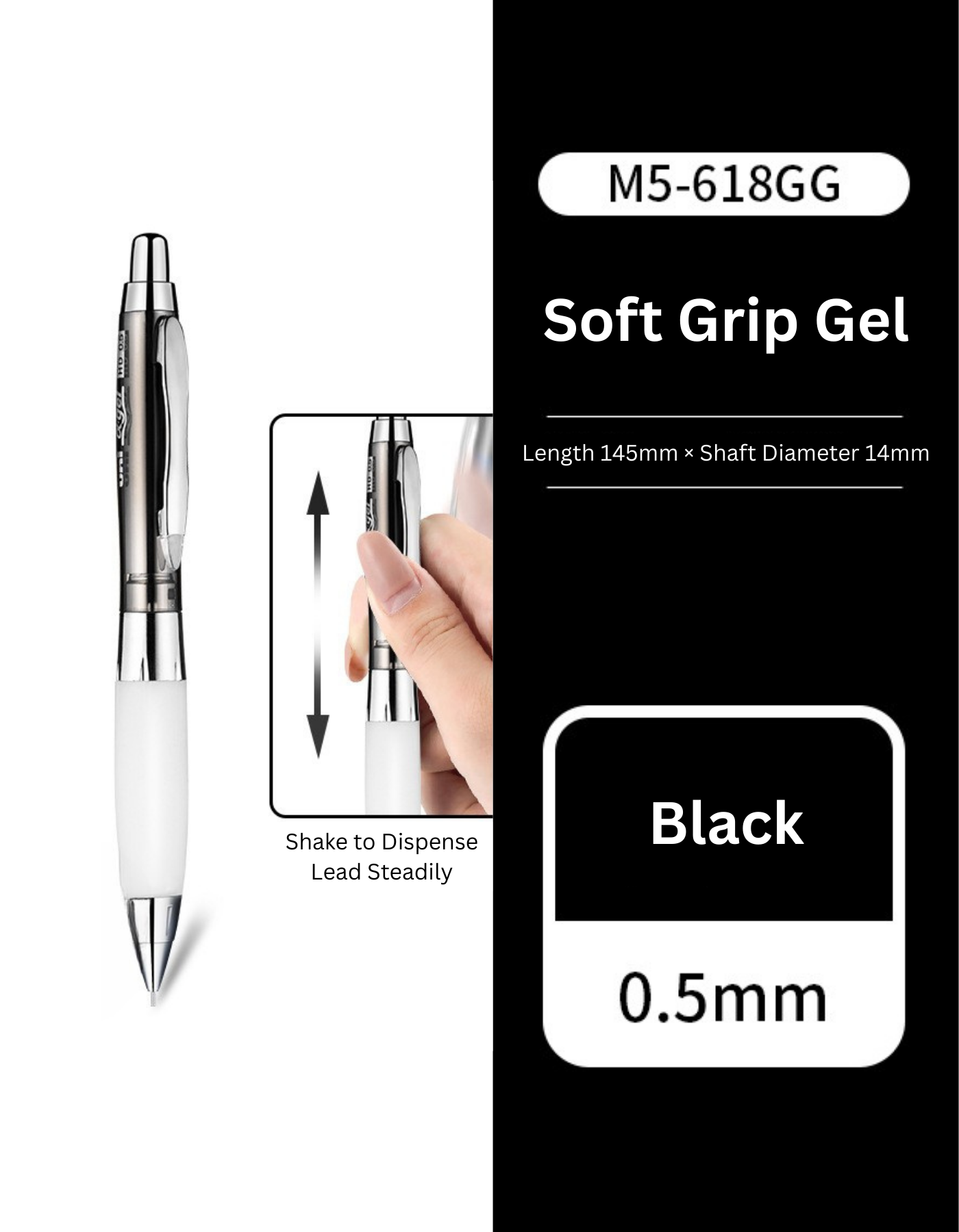 Uni Mitsubishi Kuru Toga Soft Gel Grip Mechanical Pencil M5-618GG