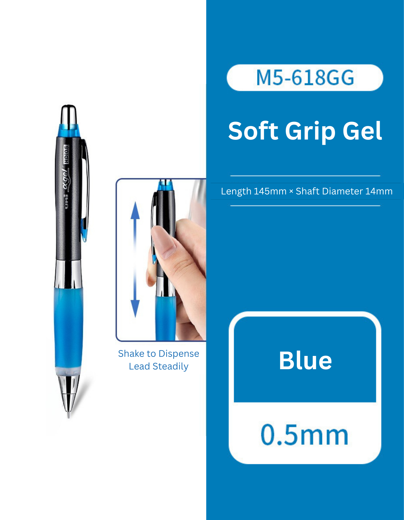 Uni Mitsubishi Kuru Toga Soft Gel Grip Mechanical Pencil M5-618GG