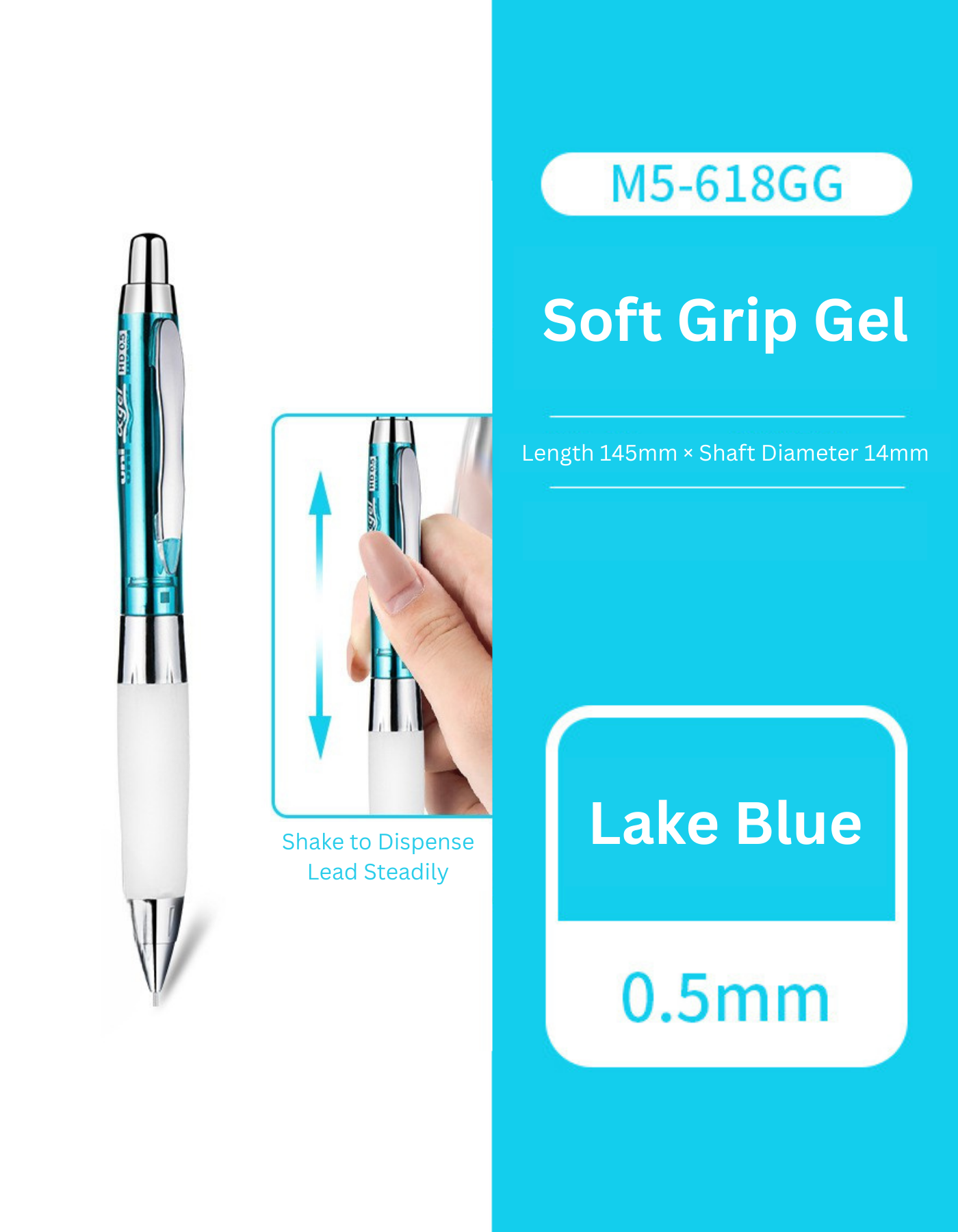 Uni Mitsubishi Kuru Toga Soft Gel Grip Mechanical Pencil M5-618GG