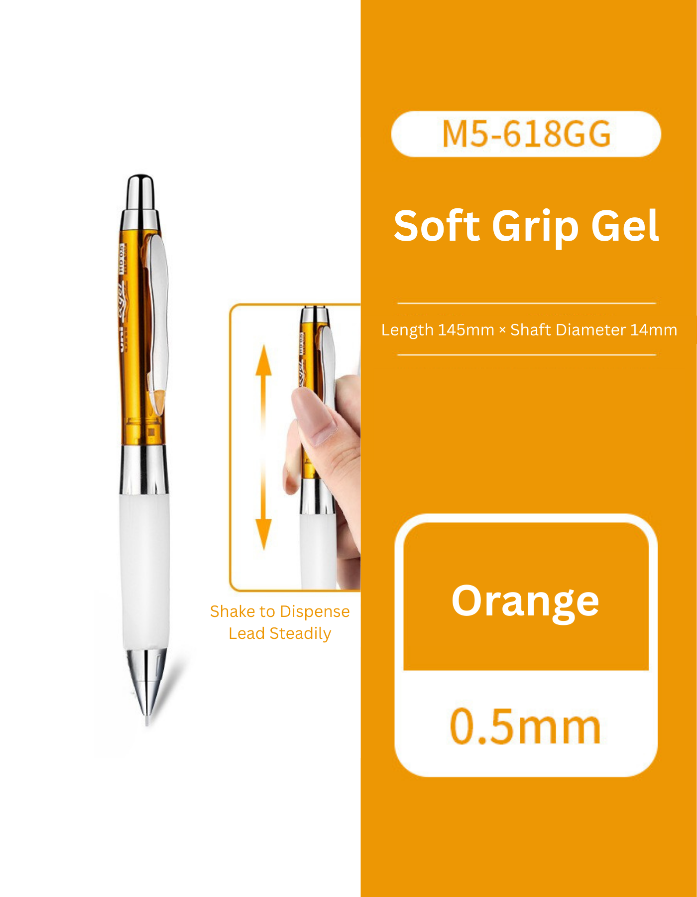 Uni Mitsubishi Kuru Toga Soft Gel Grip Mechanical Pencil M5-618GG
