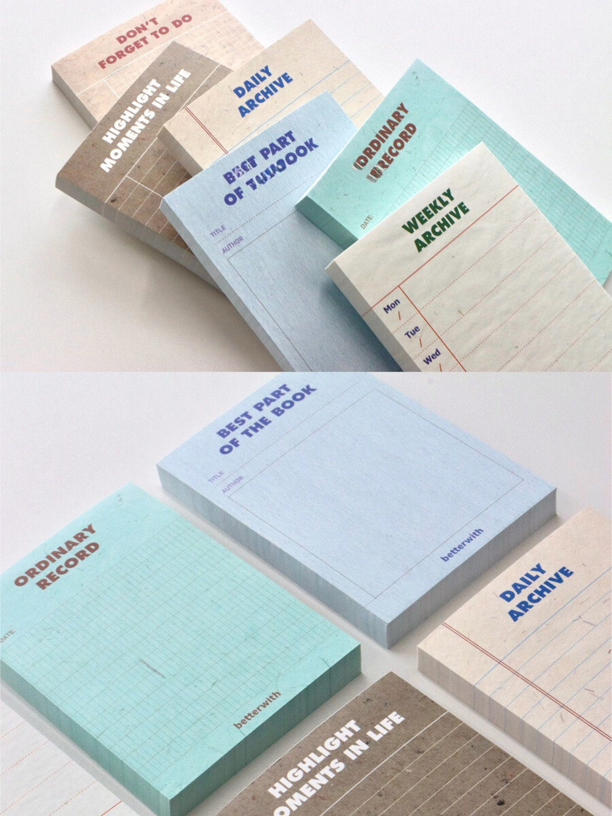 Texture Series - Retro Style Functional Planner Pads