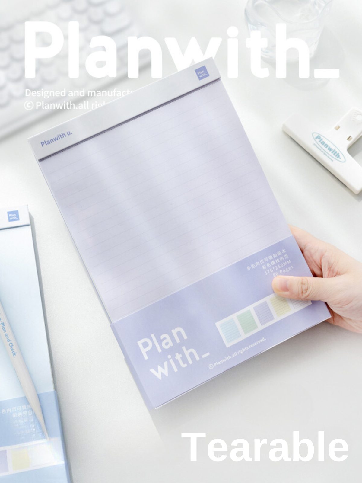 Tearable 5-Color Inner Page Note Pads with Thick Bottom