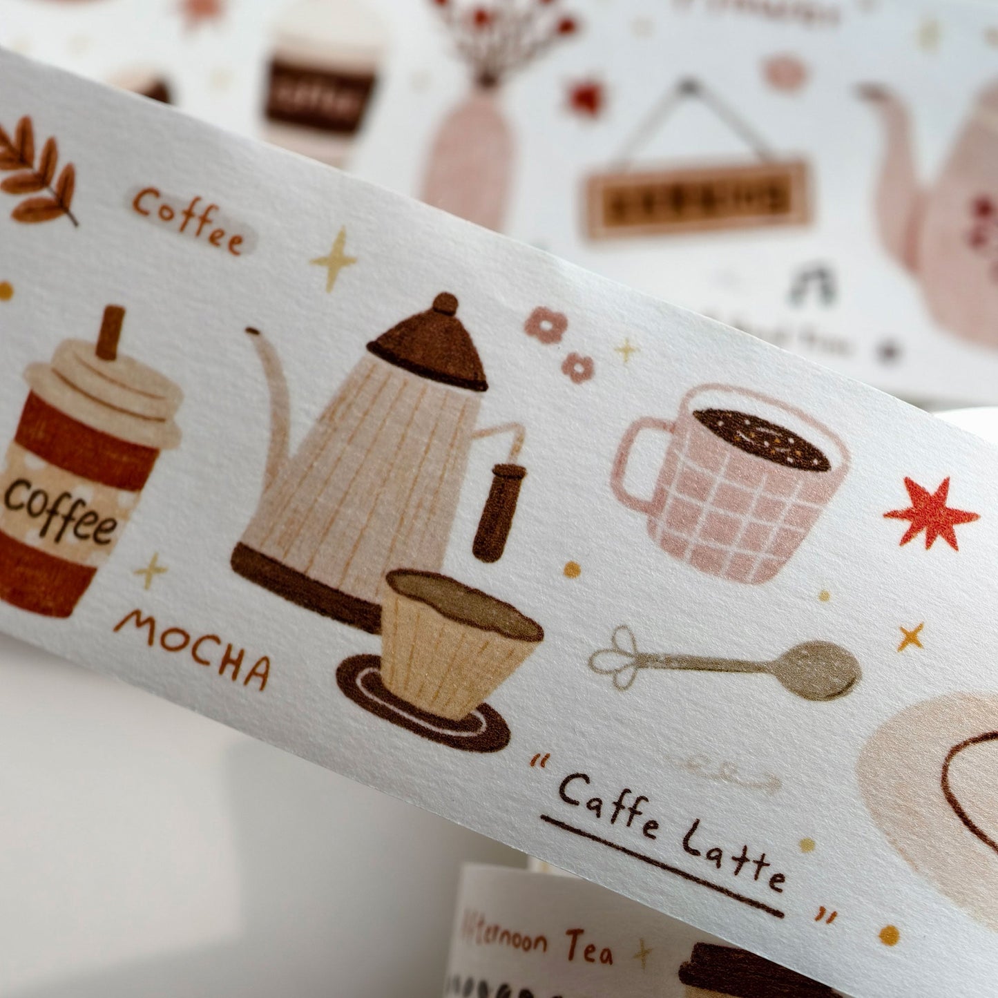 Coffee Moments – Light Retro Washi & PET Tape