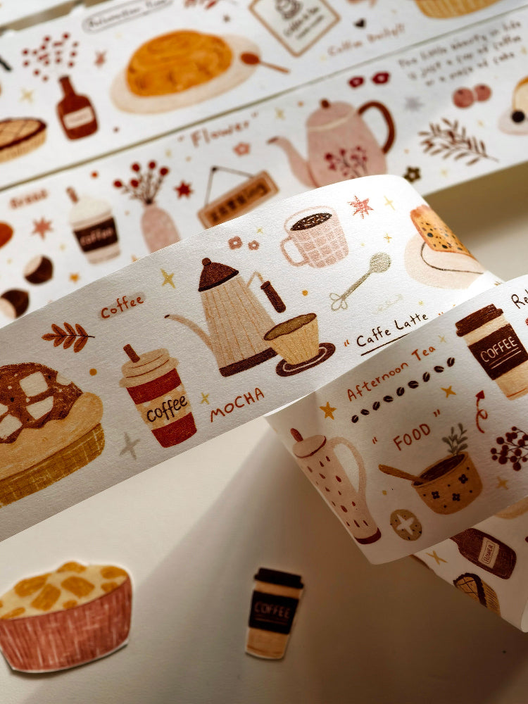 Coffee Moments – Light Retro Washi & PET Tape