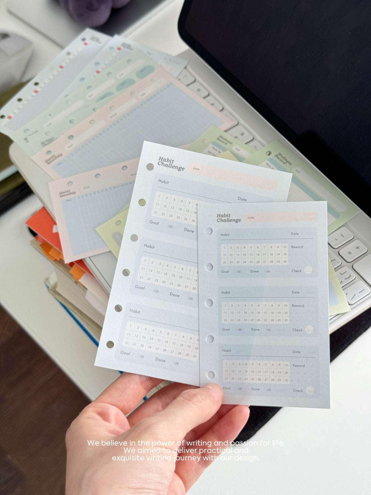 Loose-leaf A7/M5 Paper Refill  Original Design Function Schedule Plan with Holes