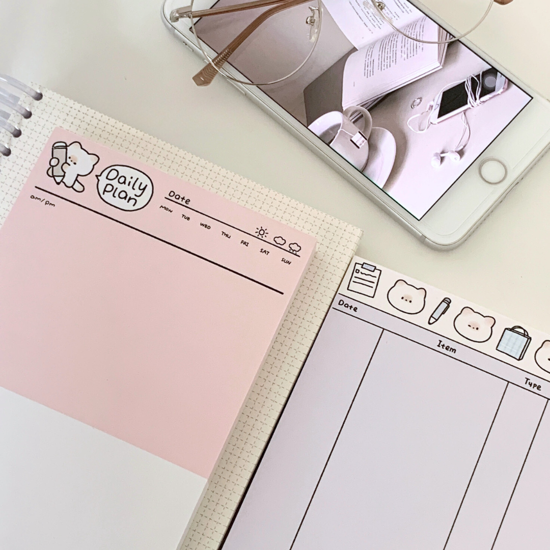 PUPU Functional Notepad Work Study Record, Plan List