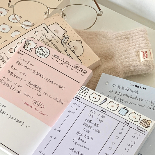 PUPU Functional Notepad Work Study Record, Plan List
