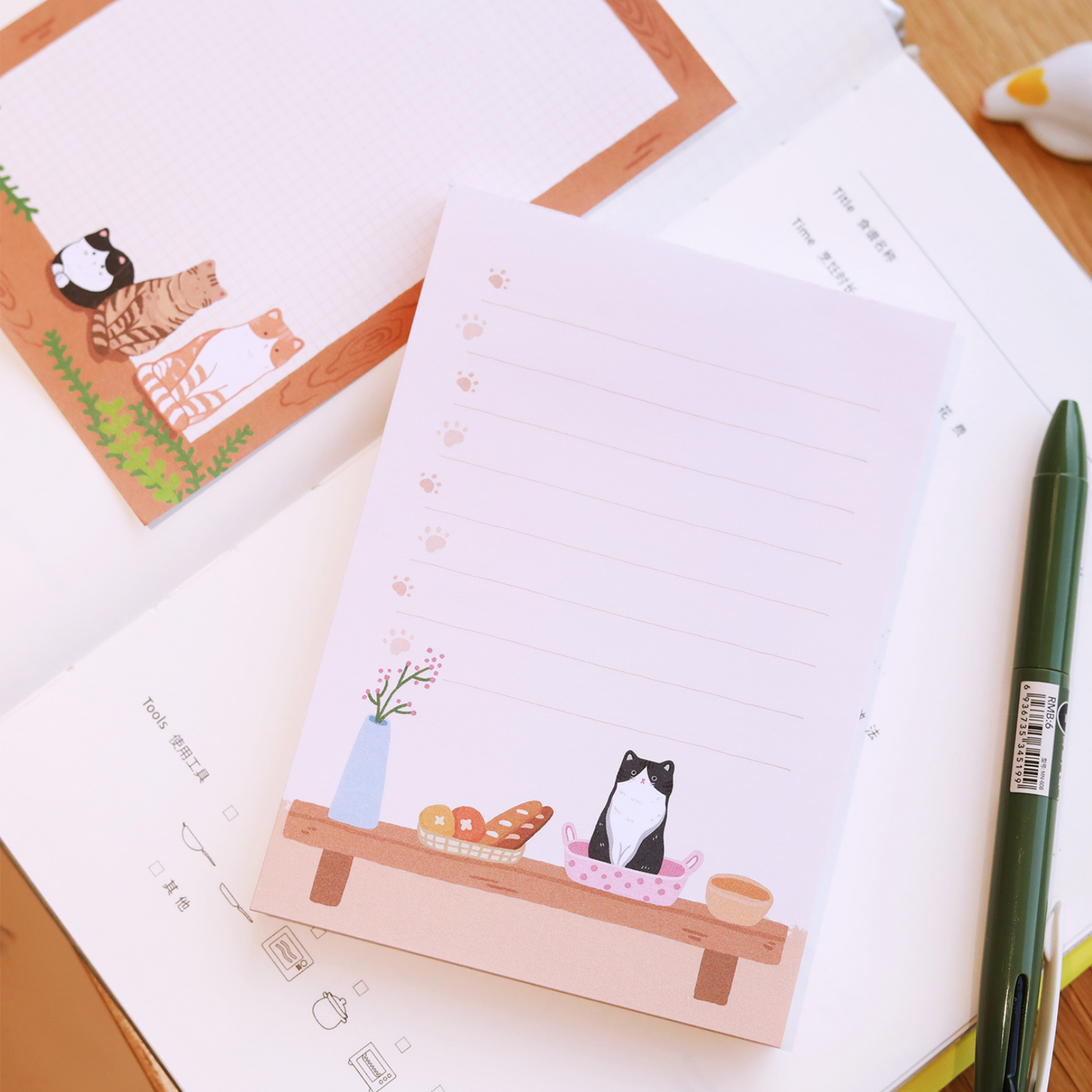 Pastoral Cats A6 Notepad, 100p
