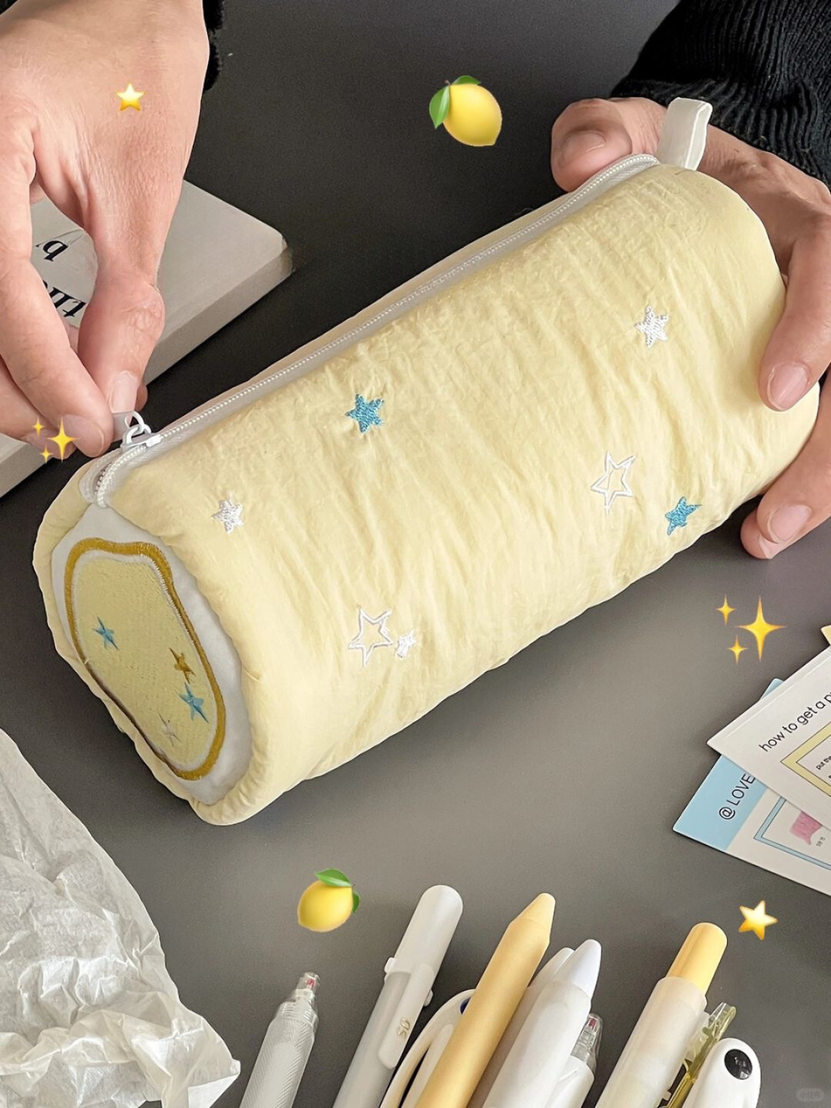 Original Design Lemon Cake Pencil Pouch