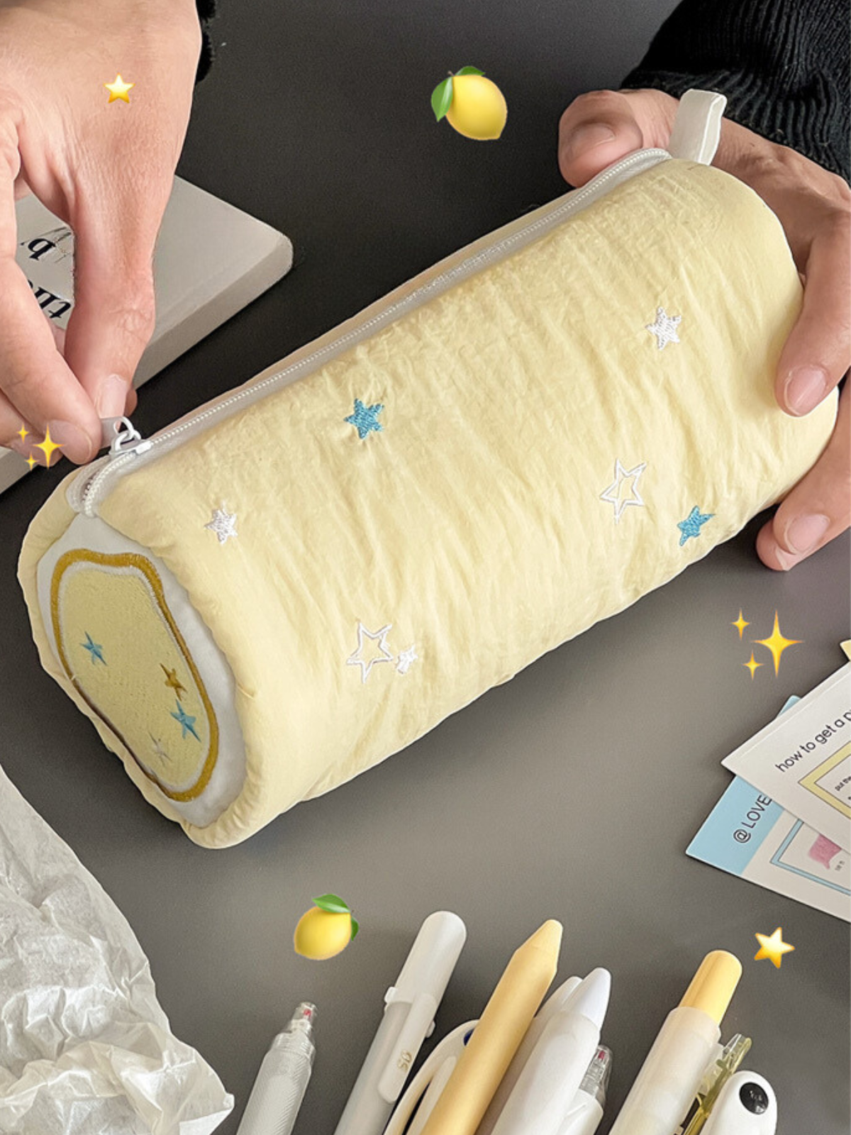 Original Design Lemon Cake Pencil Pouch