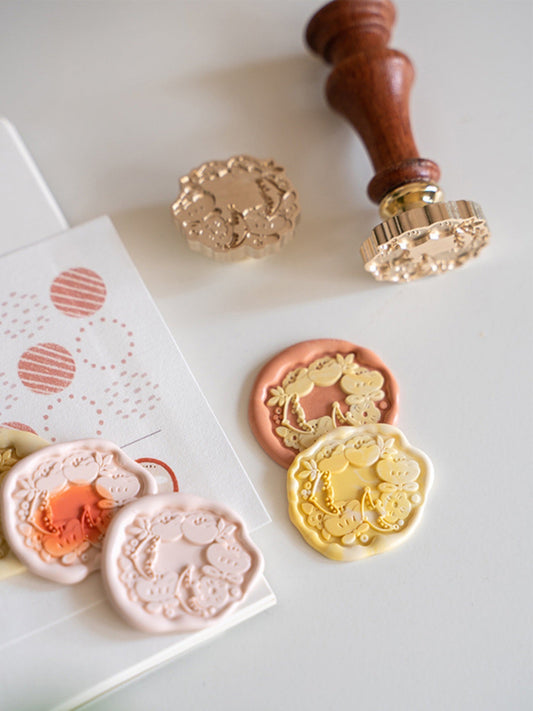 Original Bloom Wax Sealing Stamps Head & Wooden Handle