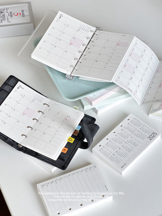 2025 Monthly Planner Loose-Leaf Inner Core – M5/A7 - out of stock