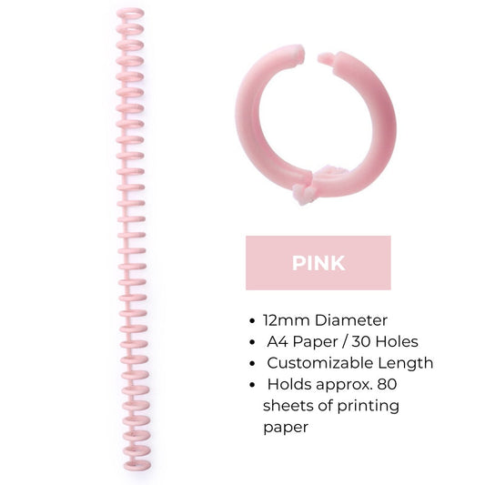 30-Hole Plastic Binding Rings – 12mm/22mm Adjustable Spine for Custom-Sized Documents