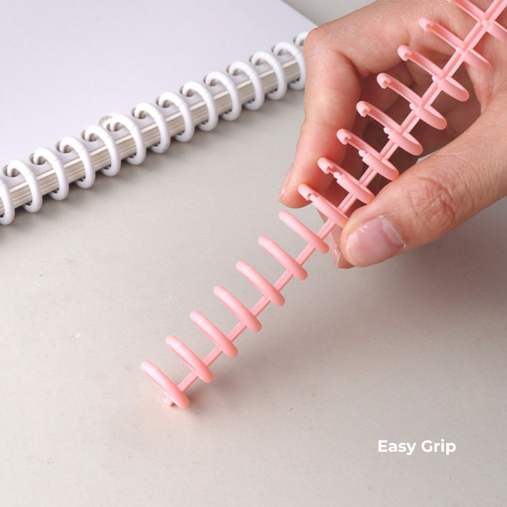 30-Hole Plastic Binding Rings – 12mm/22mm Adjustable Spine for Custom-Sized Documents