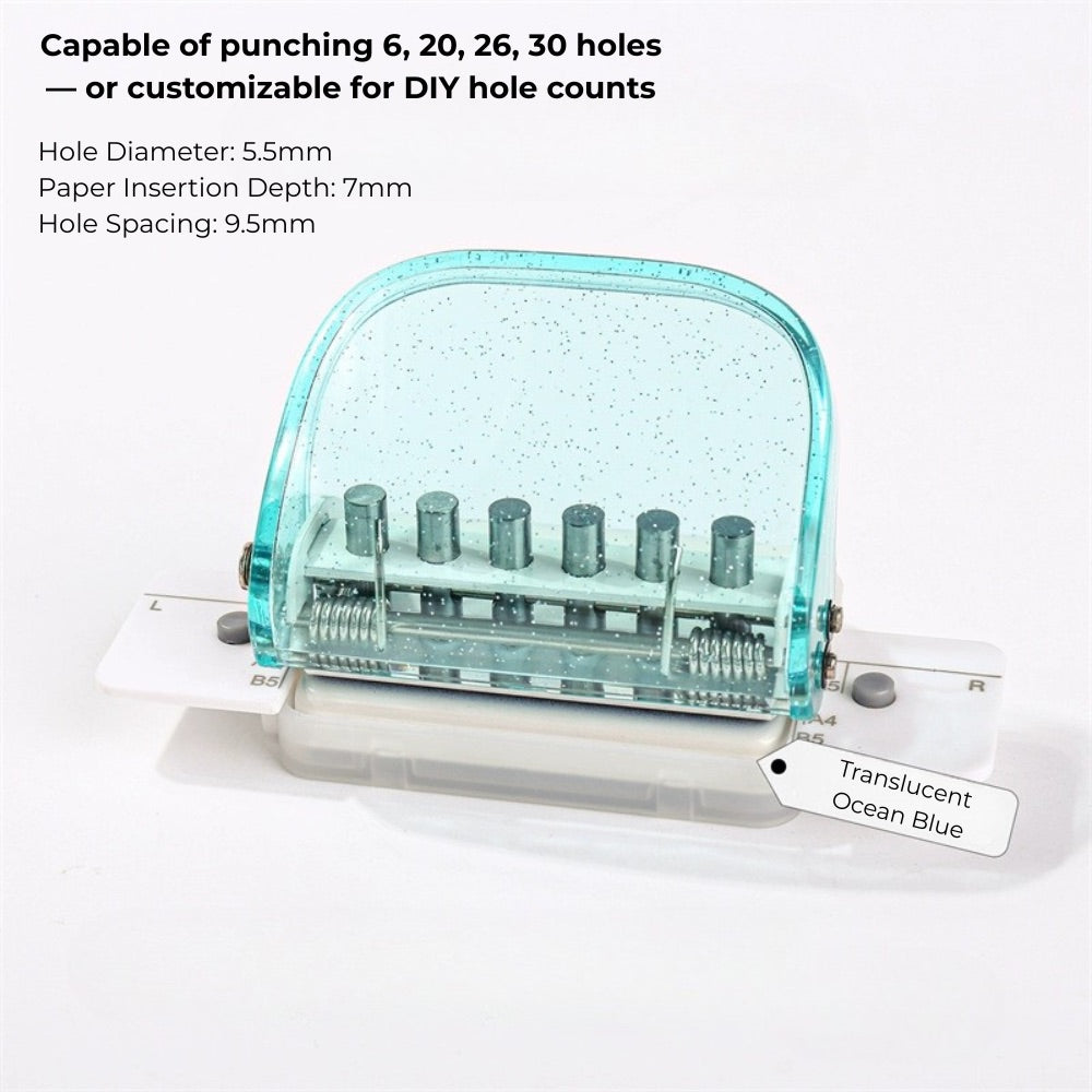 6-Hole Punch – Adjustable Paper Puncher for A4/B5/A5 Loose-Leaf Refills