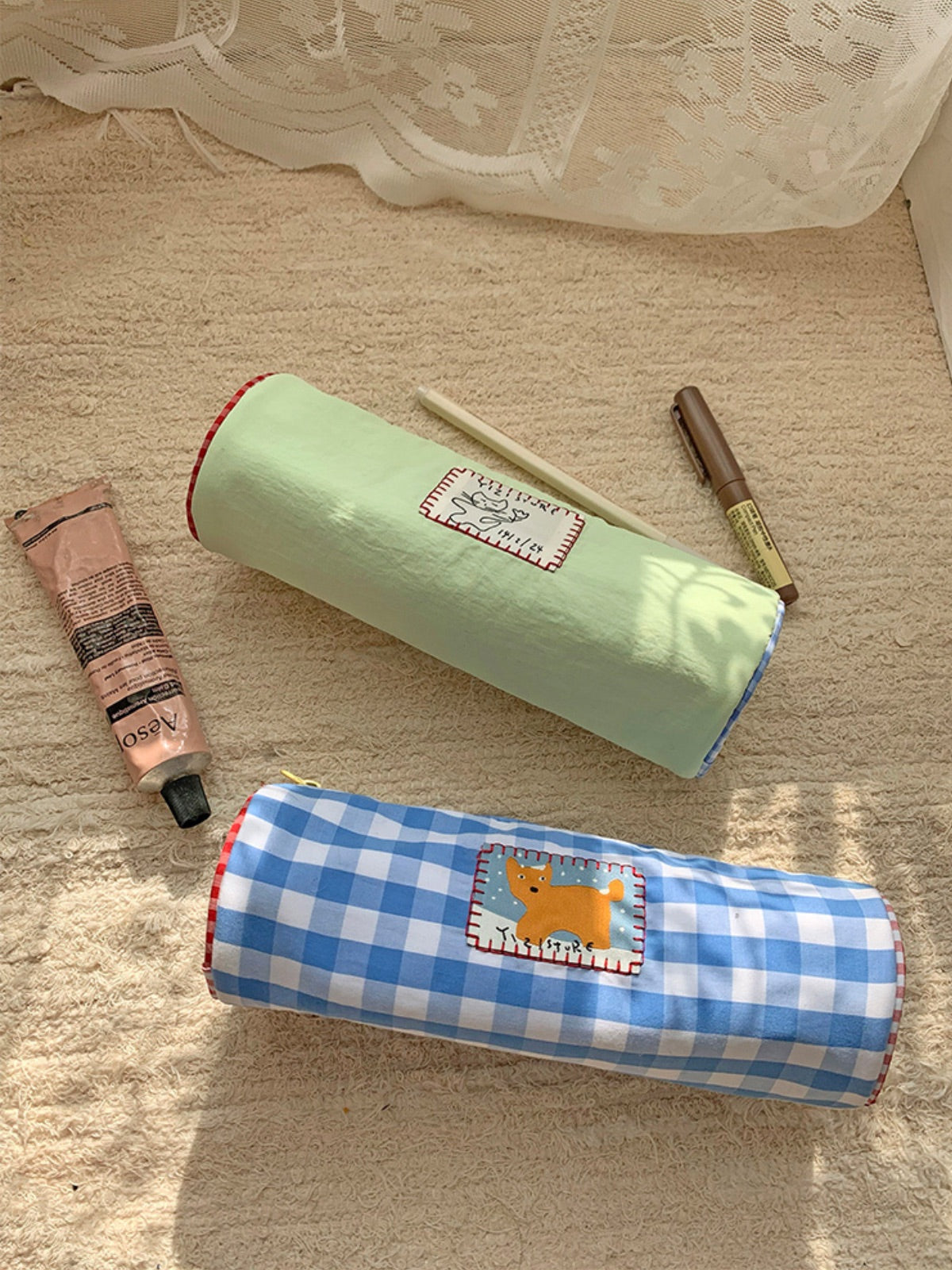 Original Design Animal Print Cylindrical Pencil Case