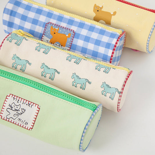 Original Design Animal Print Cylindrical Pencil Case