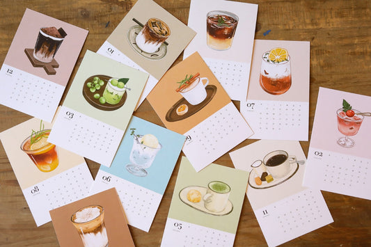 Original 2025 Coffee&Drinks Illustration Calendar