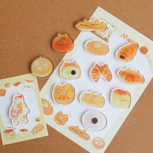 Cute Meow Bread Acrylic Magnet - 13 Types