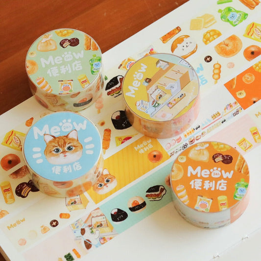 Meow Convenience Store Original Illustration Washi Tape