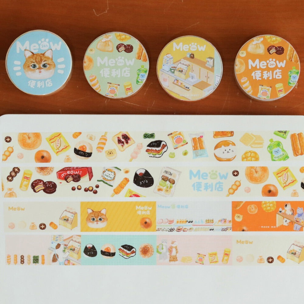 Meow Convenience Store Original Illustration Washi Tape