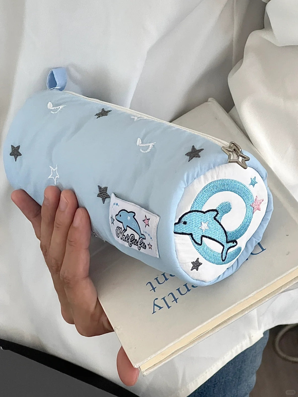Original Design Blue Dolphin Pencil Pouch