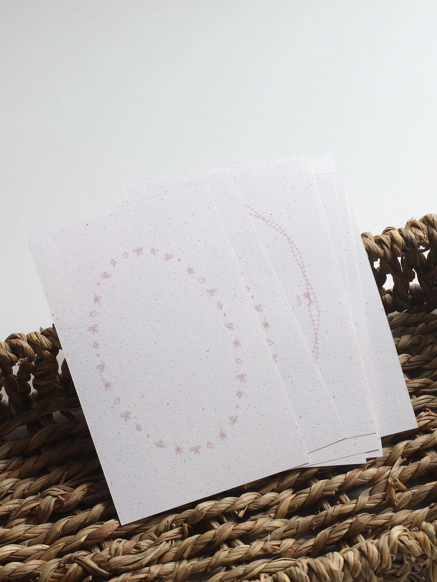 Minimalist Pink Celebration M5 Notepaper/Refill Pages – 8 Sheets