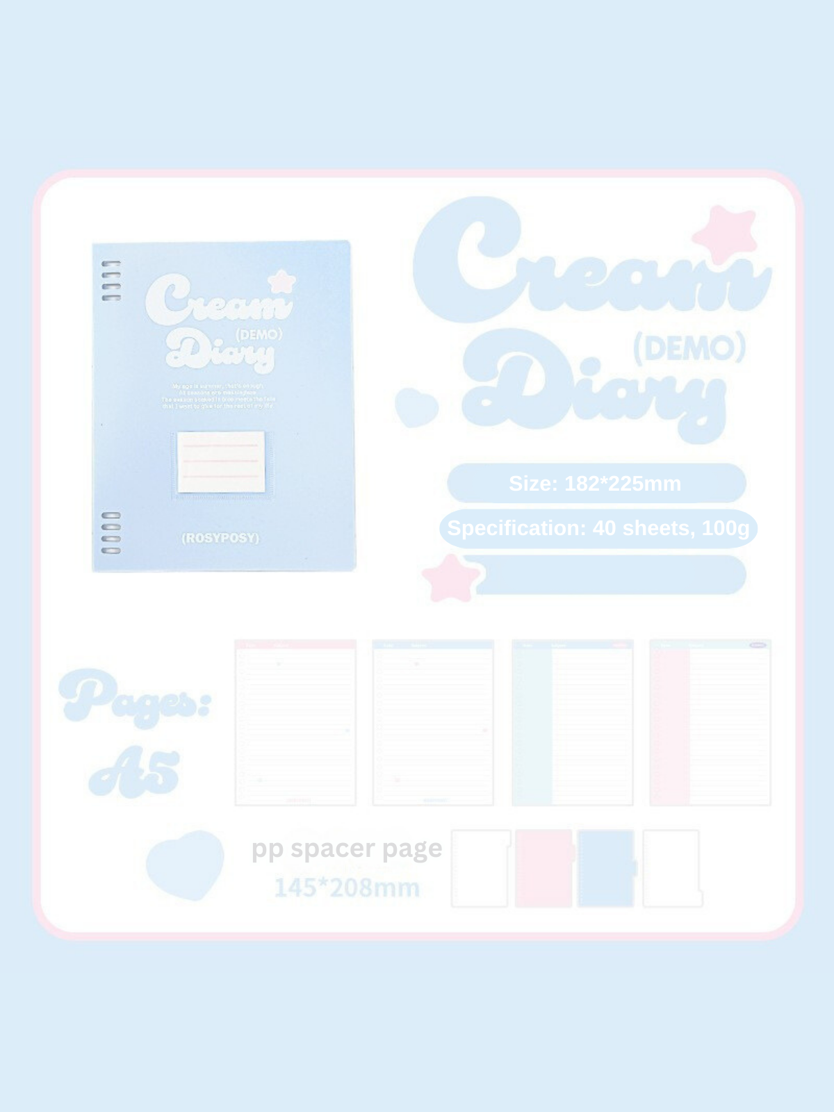 Cream-Colored B5 Loose-Leaf Notebooks