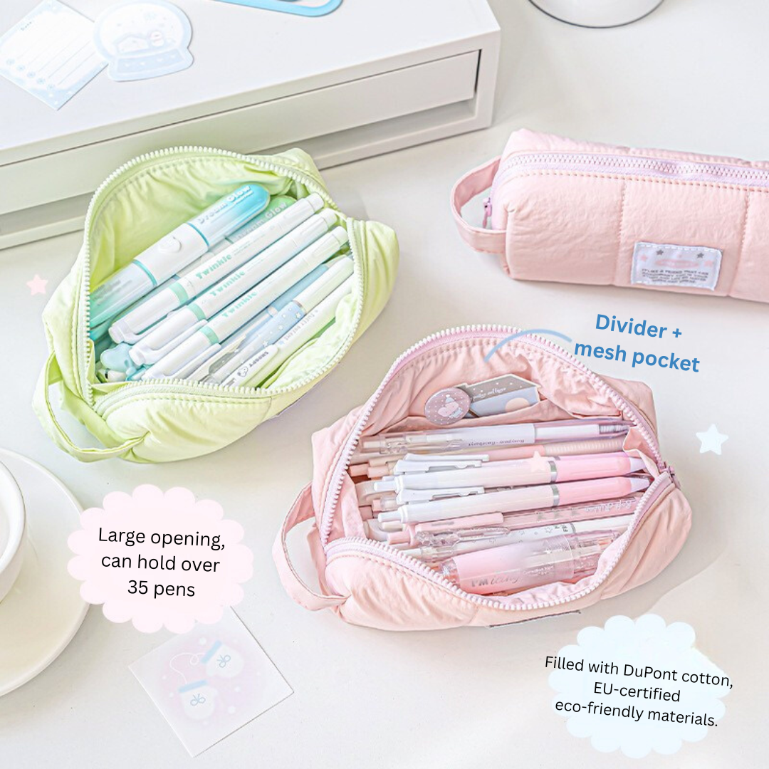 Soft Fabric Pencil Case with Hand Strap