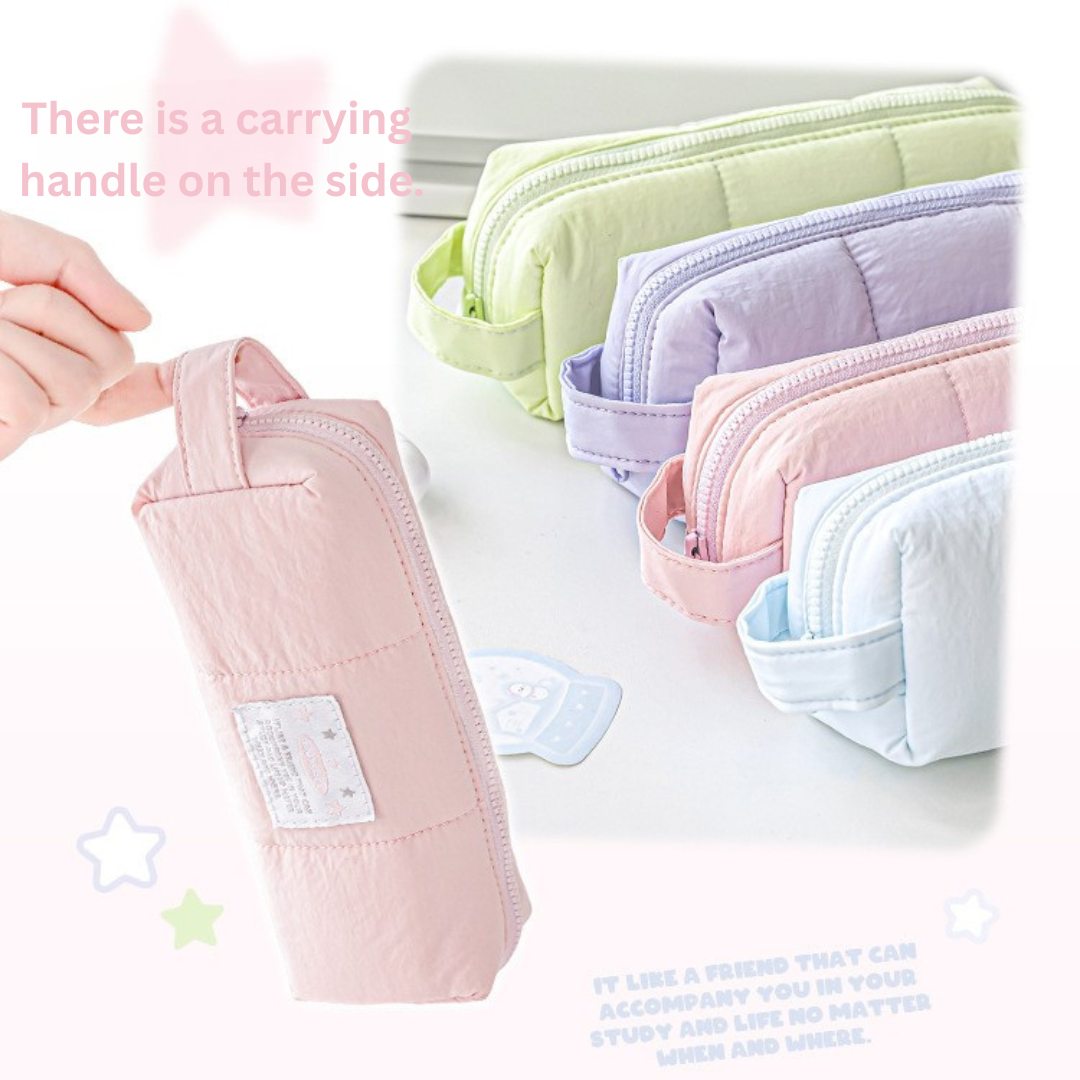 Soft Fabric Pencil Case with Hand Strap