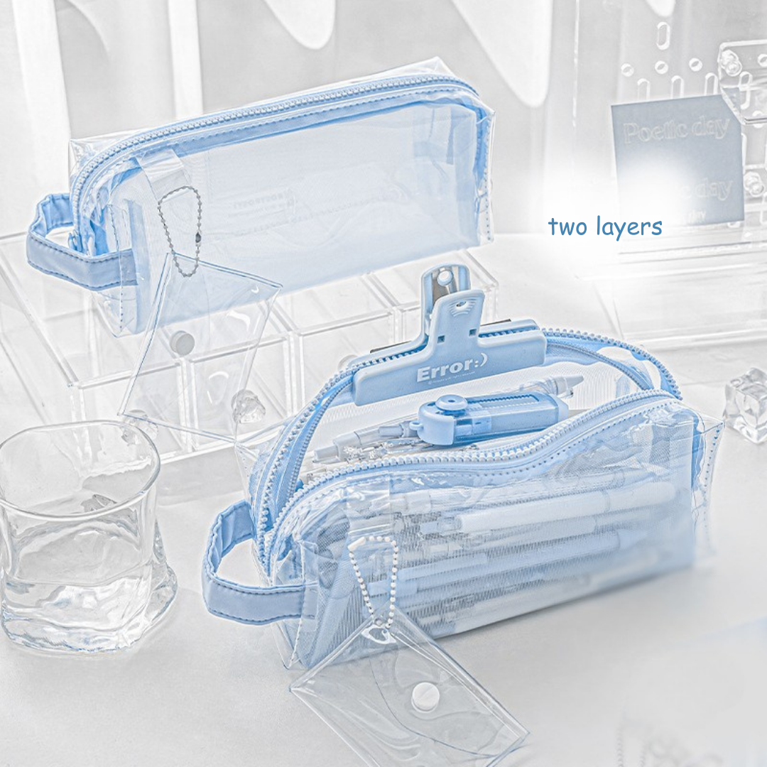Gradient Dual-Compartment Pencil Case