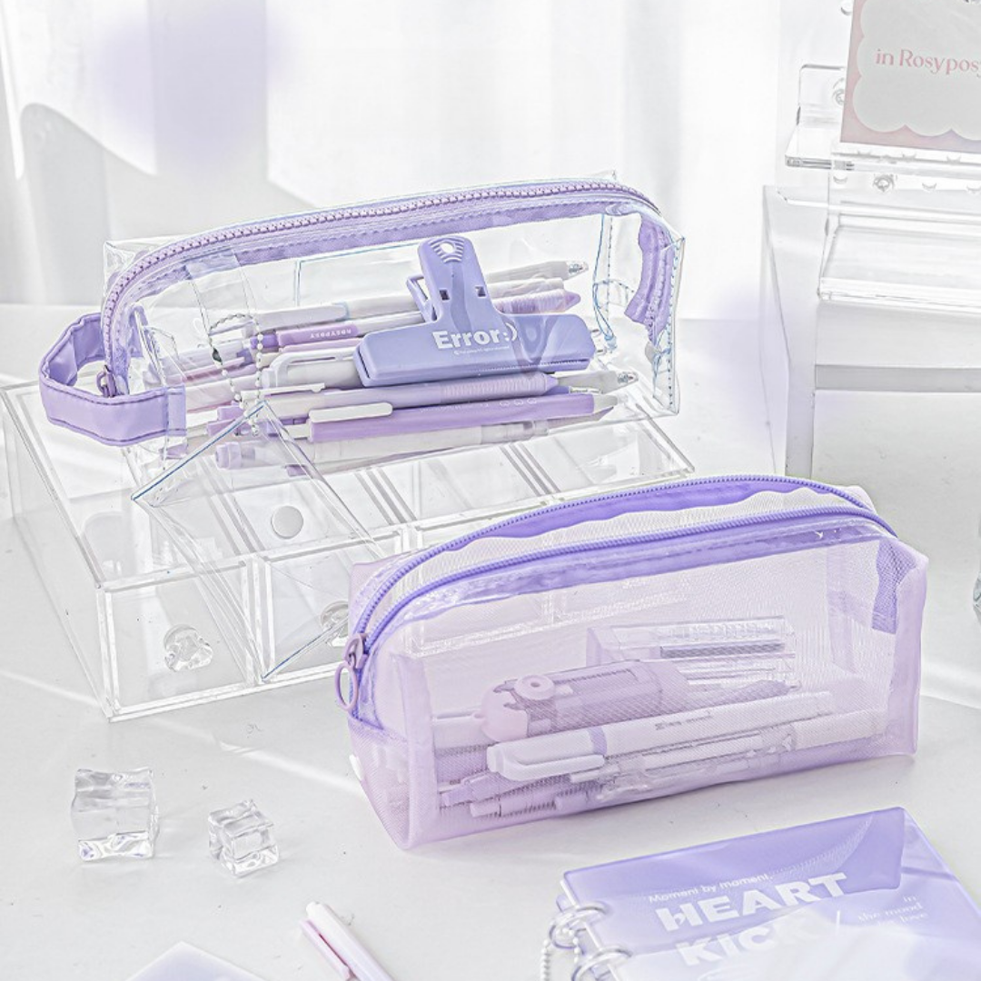 Gradient Dual-Compartment Pencil Case