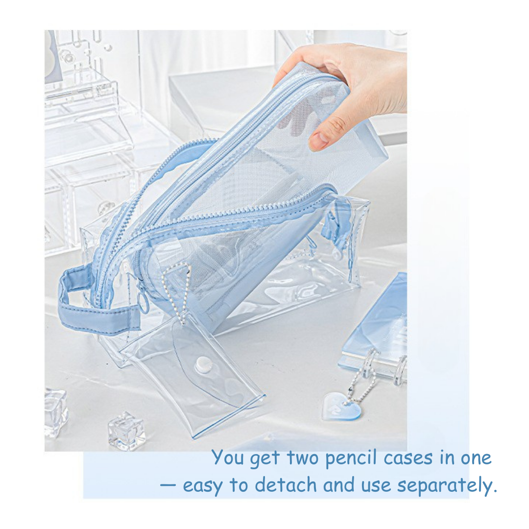 Gradient Dual-Compartment Pencil Case