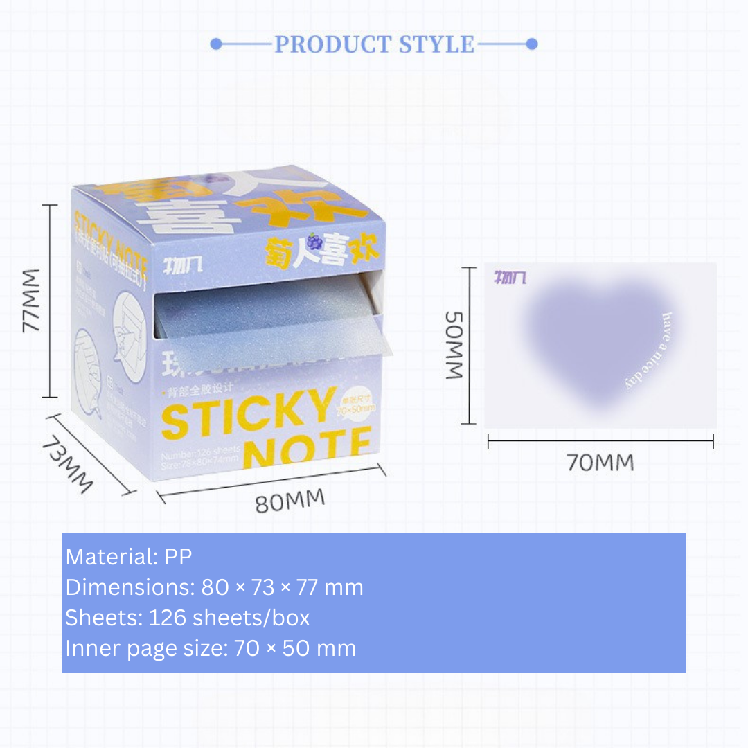 Gradient Pearl Blush Transparent Sticky Notes - SOLD OUT