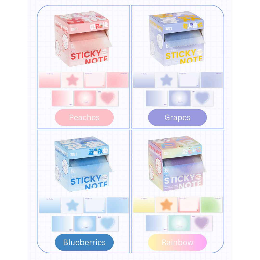 Gradient Pearl Blush Transparent Sticky Notes - SOLD OUT