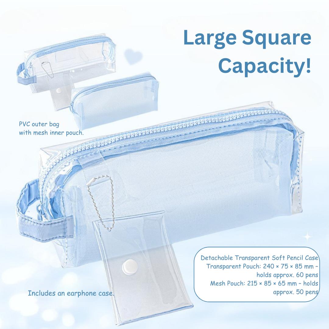 Gradient Dual-Compartment Pencil Case