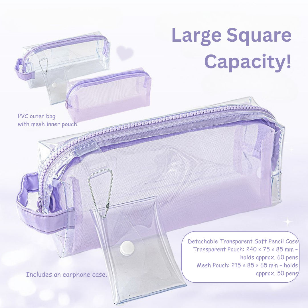 Gradient Dual-Compartment Pencil Case