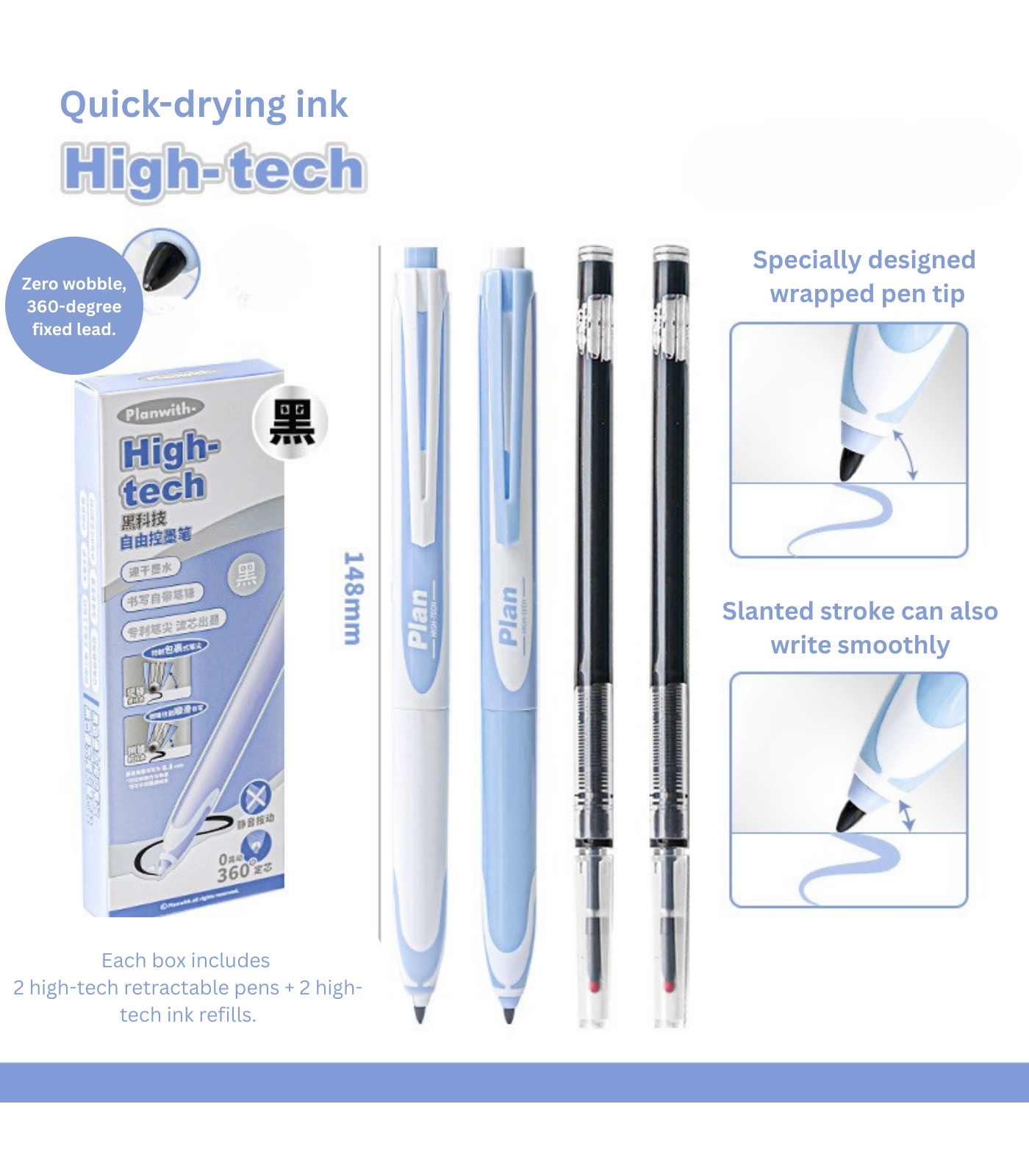 High-Tech Adjustable Ink Flow Pen Set – 0.5mm