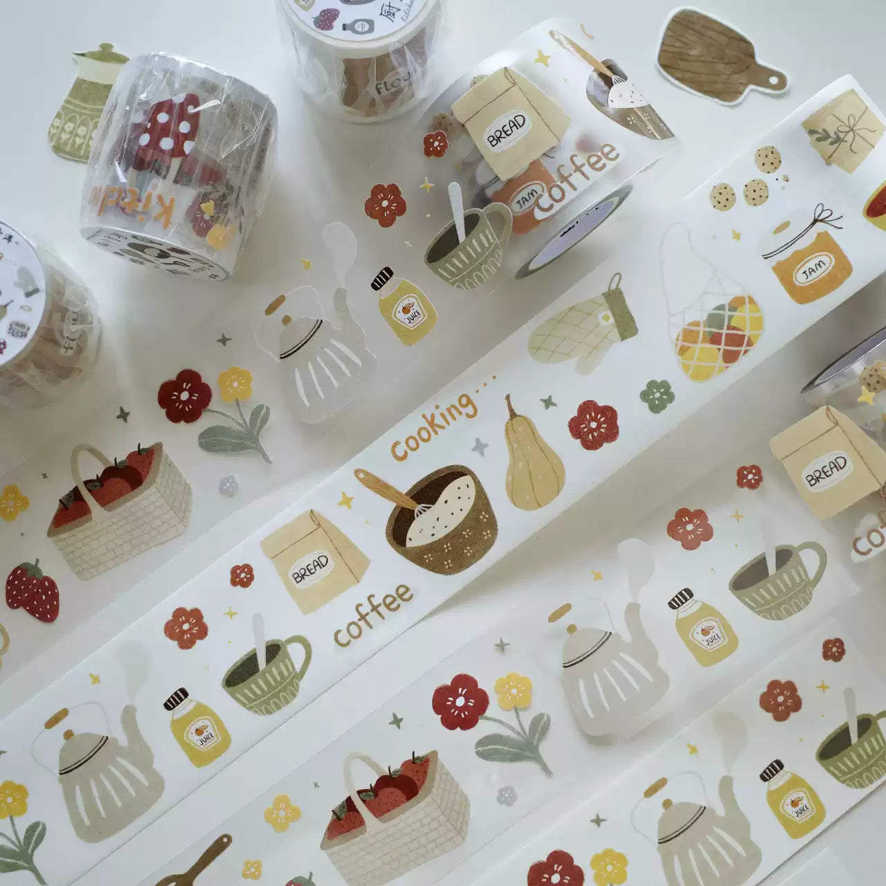 Kitchen Accessories – Light Retro Washi & PET Tape