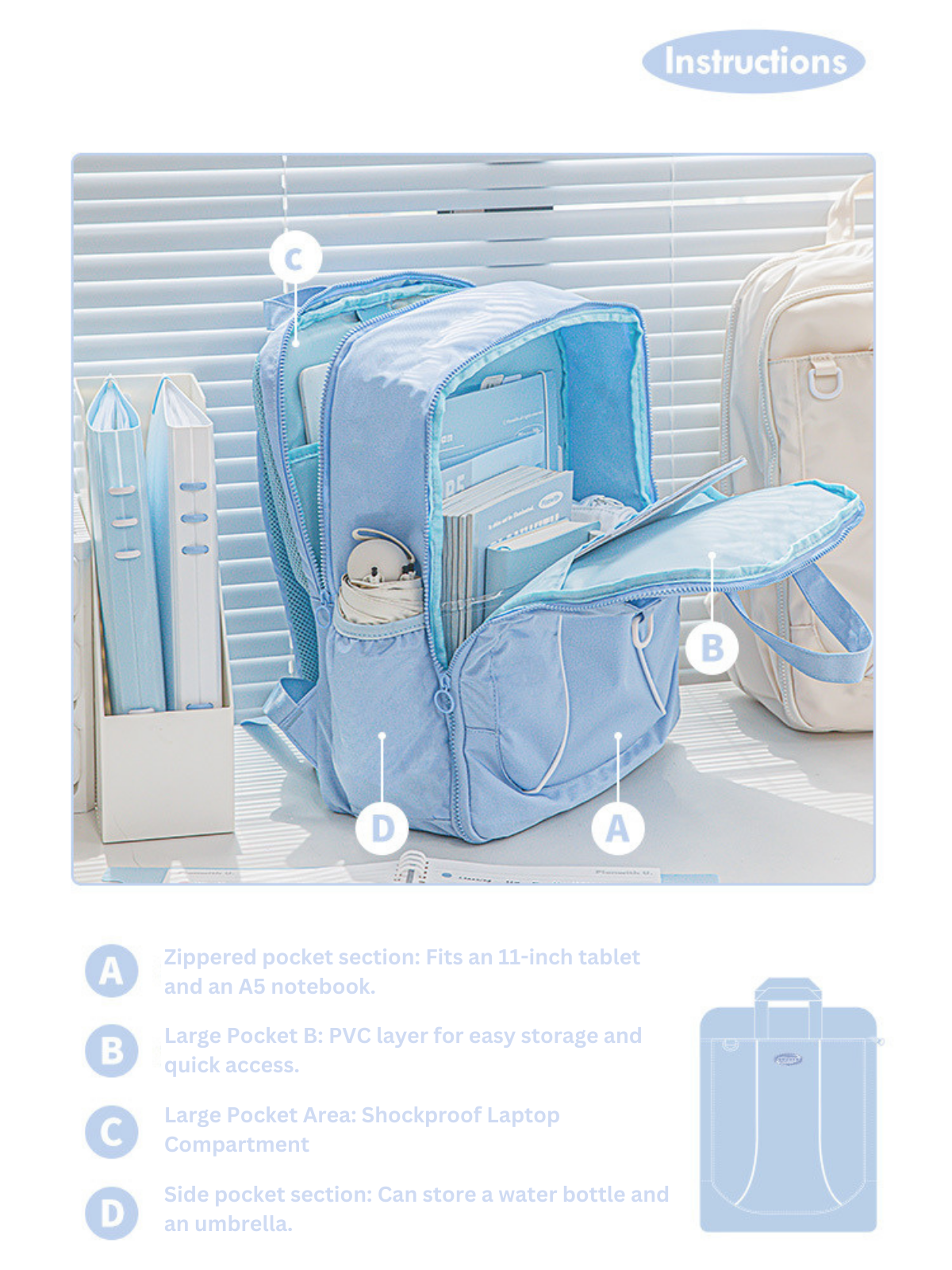 Large-Capacity Multifunctional Schoolbag, Large-opening Travel Bag