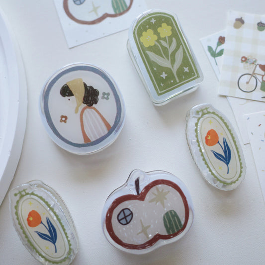 Light Retro Clips – Apple Girl & Bouquet Series