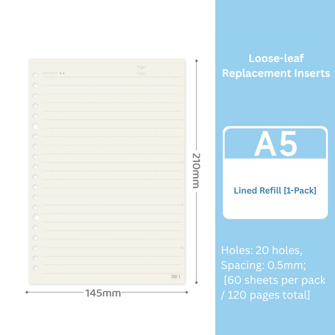 Loose-Leaf Refill Inserts – B5 / A5 / A4 Sizes
