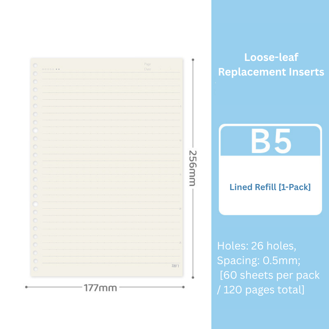 Loose-Leaf Refill Inserts – B5 / A5 / A4 Sizes