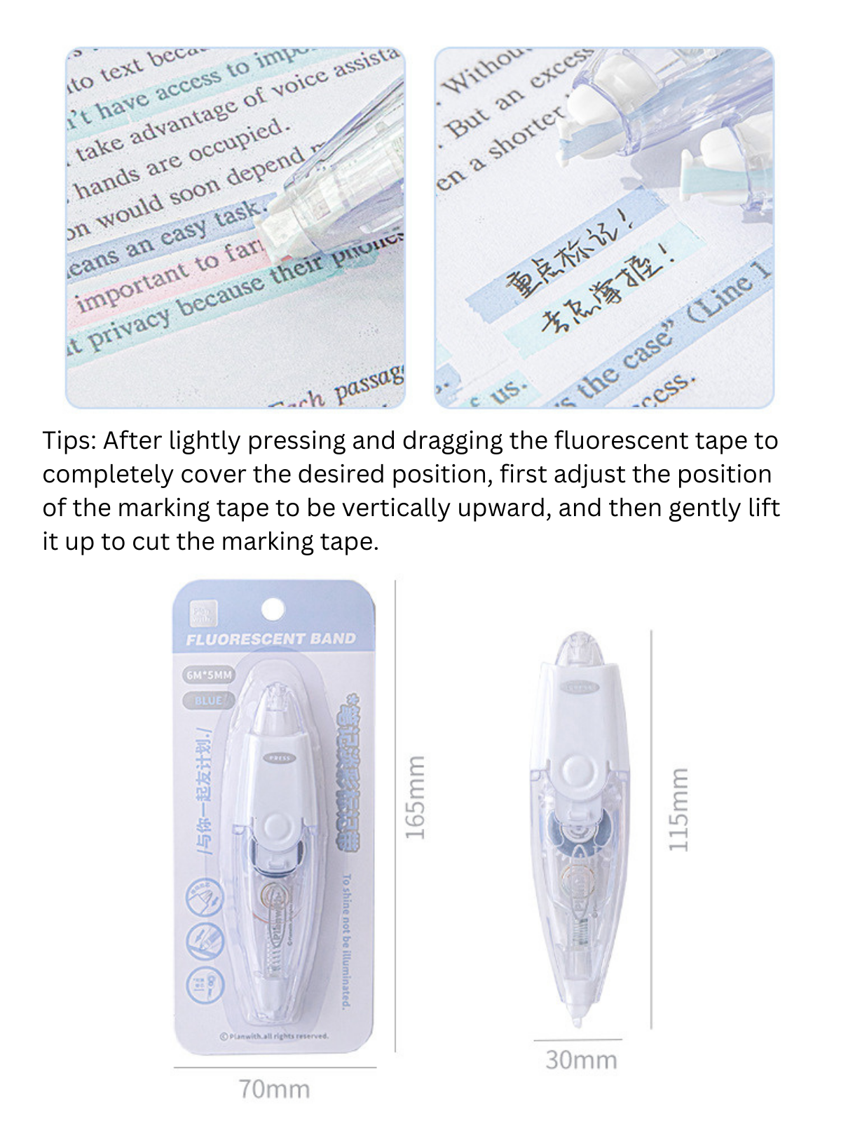 Mark Push-to-Release Light-Colored Marking Tape