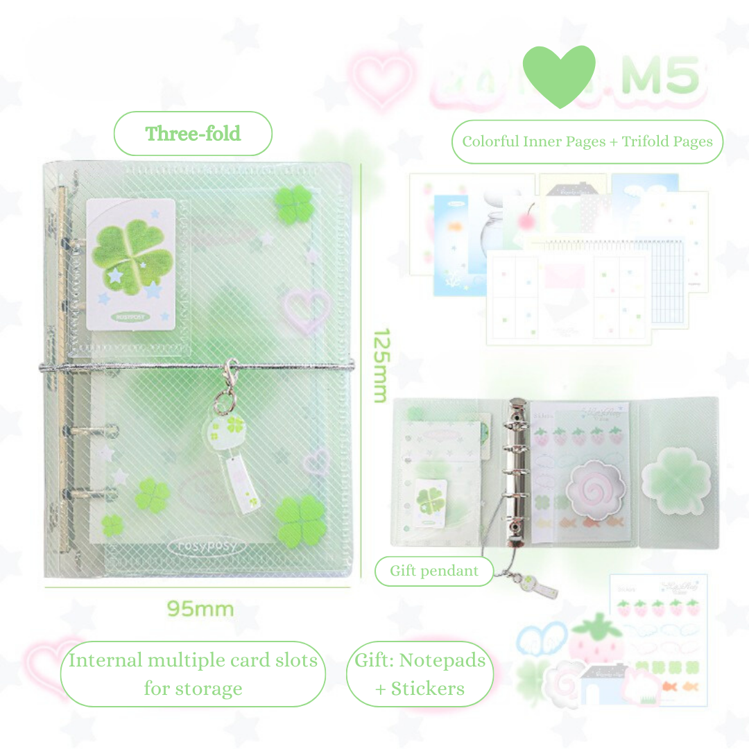 M5 Mini Portable Trifold Binders with Inner Accessories
