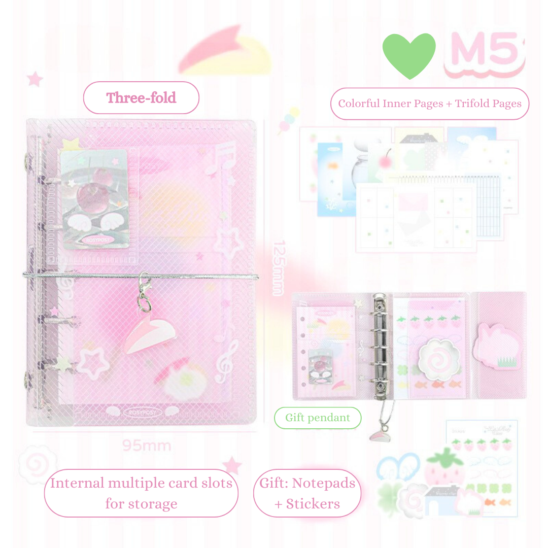 M5 Mini Portable Trifold Binders with Inner Accessories