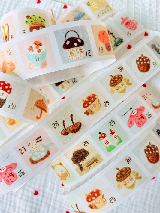 Original Little Mushroom Date Washi / Matte PET Sticker Tape